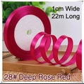 1cm wide satin ribbon in dark rose red color 28 for gift wrapping and hair braiding - 28# Dark Rose Red
