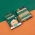 Christmas teddy 8-color crayon set in green bear box for kids drawing and art - Christmas Teddy (8 Colors)
