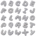 Silver A-Z initial pendants set with pavé cubic zirconia for DIY jewelry making - Letter A / White Gold