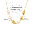 Elegant gold teardrop bead and baroque pearl necklace with 45+5cm length detail - Water Drop Bead Freshwater Pearl Pendant Necklace - Gold