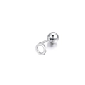 Sleek geometric stainless steel circle stud earring with polished ball back screw closure - Circle & Ball Style / 1 Piece / Steel