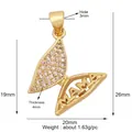 Goldener Schmetterlingsanhänger mit Zirkonia-Flügel und MAMA-Ausschnitt für DIY-Schmuck - L255403-Gold MAMA Schmetterling