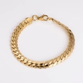 Elegant gold flat dragon chain bracelet in stainless steel with a secure lobster clasp - 8.4mm*21cm / Gold