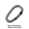 Oval black copper jewelry connector clasp with zircon micro-pave for DIY bracelets - Style 61: Copper Micro-set Zircon Connecting Clasp