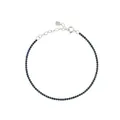 S925 sterling silver tennis bracelet featuring deep blue cubic zirconia stones - 925 Silver / White Gold [Blue]