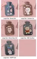 Selection of large cartoon plush hot water bottles with soft short fleece fabric covers - Large Size Random Delivery