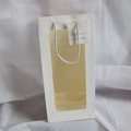 White gift bag for flower bouquet with silver handles and Tomorrow is another day tag - White Gift Handbag