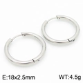 Polished silver stainless steel hoop earrings in 18x2.5mm size with minimalist design - 18*2.5mm Steel Color Ke113205-zz / A Pair Of [inner Diameters]