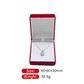 Red velvet jewelry gift box for necklace with silver pendant and 60x80x30mm dimensions - Outer Red Inner White (EVA Base)