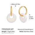 Dettagli orecchini in acciaio inossidabile con dimensioni, peso e proprietà tecniche - Stile Texture Liscia Bianco Latte (YYE025424-WT)