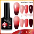 Thermal gel nail polish LC-T12 color changing from deep purple to pink in 7ml bottle - 12 (Deep Red to Light Pink)