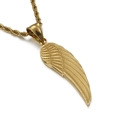 Collar de acero inoxidable con colgante de ala de ángel dorado y cadena de cuerda - Solo Colgante Dorado (KP80847-Z)