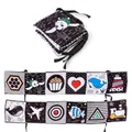 Black and white high contrast baby crib bumper book with colorful animal and shape patterns - Graphics Ocean Ship Black and White Bed Bumper