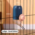 Botella de agua colgante azul índigo de 500ml con boquilla de metal para jaulas - Pequeño 500ML / Índigo
