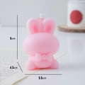 Pink rabbit shaped scented candle with dimensions 8cm x 5.5cm x 4.5cm for home decor - Pink (White Peach Oolong)