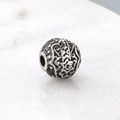 Vintage stainless steel patterned spacer bead with embossed details for men's bracelets - Round Relief Pattern Style (KLJ9051-KJX)