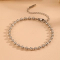Silver stainless steel bead bracelet with lobster clasp and extension chain detail - Silver Bracelet