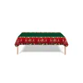 Waterproof Merry Christmas snowflake tablecloth with green top and red festive border - Christmas Gift Style 137*274cm