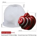 DIY spiral heart candle silicone mold showing tool and gradient wax finish - Heart Spiral C XX-62