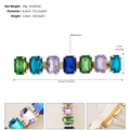 Dimensioni dettagliate e vista multi-angolo della molletta per capelli con strass - Stile Strass Rettangolare (HS-J6774)