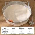 Guía de tallas de cama ovalada tejida para gatos, medidas para mascotas pequeñas y grandes - Pequeño / Gris