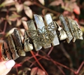 Vintage bronze viking crown headband with natural crystal and brass butterfly wing - Butterfly Raven Skull Style / Grey Labradorite/Antique Bronze Wire
