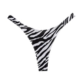Women's cotton thong featuring zebra print pattern and comfortable wide elastic waistband - Zebra Print