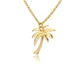 Golden coconut tree pendant necklace made of stainless steel for ocean style vacations - Gold Coconut Tree (N03286)