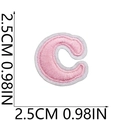 Pink embroidered letter C patch for clothes decoration 2.5cm small alphabet sticker - C (Pink)