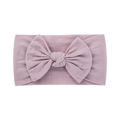 Soft nylon baby headband with a large bow in dusty rose color for infants - Lotus root pink