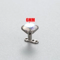 6mm G23 titanium dermal anchor with sparkling clear zircon stud for body piercing - AB Color