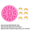 Stampo in silicone rosa con 8 cavità a arcobaleno per resina e decorazioni fai-da-te - 6# Rosa B1123