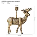 Nordischer stehender Hirsch-Kerzenständer in Vintage-Gold, Modell DS8608 für Deko - Stehender Hirsch Kerzenhalter (DS8608)