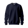 Close-up of navy blue crewneck sweatshirt featuring ribbed cuffs and white size M label - S / Tops / Navy Blue