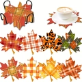DIY diamond painting maple leaf coasters set with 8 fall patterns and metal holder - XIN027 Maple Leaf / No Stand/OPP Bag