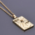 Collana minimalista in acciaio inossidabile dorato con ciondolo a sole per donna - Ciondolo con Collana / Oro