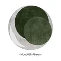 Tapis rond minimaliste série Rock en vert forêt, texture daim douce pour la décoration - Diamètre 140CM / Rond Monolithe Vert