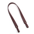 Dark red lychee pattern leather shoulder strap with white stitching and gold metal studs - Burgundy