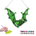 Lichtgevende Halloween DIY diamant schilderen set met schedel vleermuis motief - Lichtgevend Hangbord 3