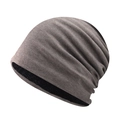 Detail of winter beanie showing thick black fleece lining and brown knit texture - Cotton Khaki