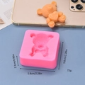 Pink silicone teddy bear mold for chocolate and cake decor with Love heart detail - Teddy Bear Holding Heart Love (Spec 2)