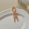 Minimalistische U-vormige haarspeld in elegant abrikoos, 7 cm lengte voor haarstyling - Kleine Visstaart Haarstok / Khaki