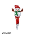 Mini snowman foil balloon headband for Christmas party decor with red and green details - Christmas Snowman with Scarf Handheld Stick