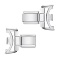 Detail of stainless steel folding clasp connector with number 44 engraving for Italian charm - 18mm to 14mm Adapter (3210) / 2-Piece Set / Silver