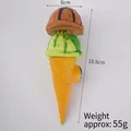 Modèle de cornet de glace PU à deux boules chocolat et menthe, hauteur 18,5 cm - Marron