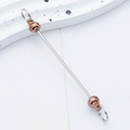 Rose gold bead keychain rod in silver metal finish for DIY jewelry crafting - Coffee