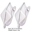 Detail van zilveren geometrische oorringen met maat 20,1 mm en gewichtsspecificaties - Zilver Ruit (Stijl 15)
