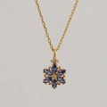 Elegant 14K gold plated S925 silver necklace with blue tanzanite snowflake pendant - US-6 / Tanzanite Flower Pendant Necklace (ALTB-2407)