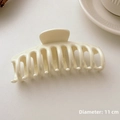 Large cream colored matte shark hair claw clip 11cm diameter variant for women - Keel Style / Diameter Approx 11cm / Cream