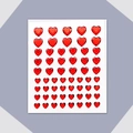 Sparkling red heart acrylic gemstone stickers in large and small sizes for DIY crafts - 60 Pcs 3 Sizes Heart / Red